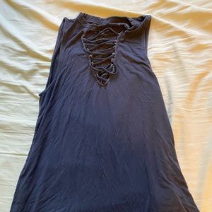 American Eagle Super soft lace-front tank top